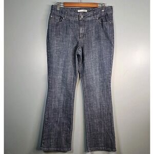 Chico's Platinum Jeans Women's Size 2 Regular Sadie MS Beaded Flap Back Pockets